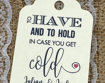 Personalized Wedding Favor Tags, Pashmina Blanket Tags