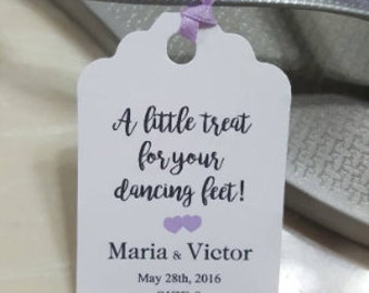flip flop Favor Tags, Wedding tags, solemates tags, Favor tags, flip flop tags, a little treat for your dancing feet, dancing shoes, flip