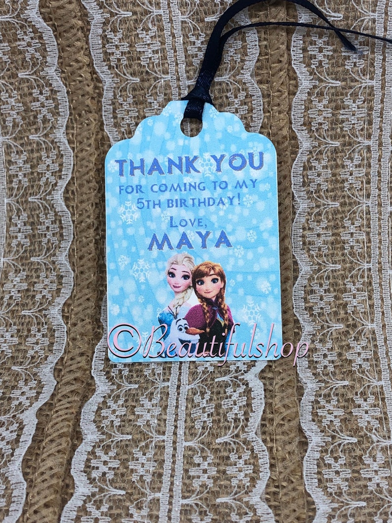 Favor tags frozen theme birthday Birthday Party Frozen frozen Favor Tags 2.5Lx1.8w,Thank You tags elsa /& anna frozen Gift tags disney