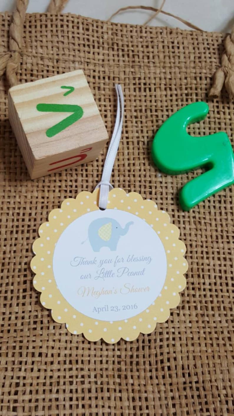 elephant tags Baby Boy Shower tags Favor tags elephant little peanut Favor Tags 2.5/'/' Gift tags Thank You tags gender neutral