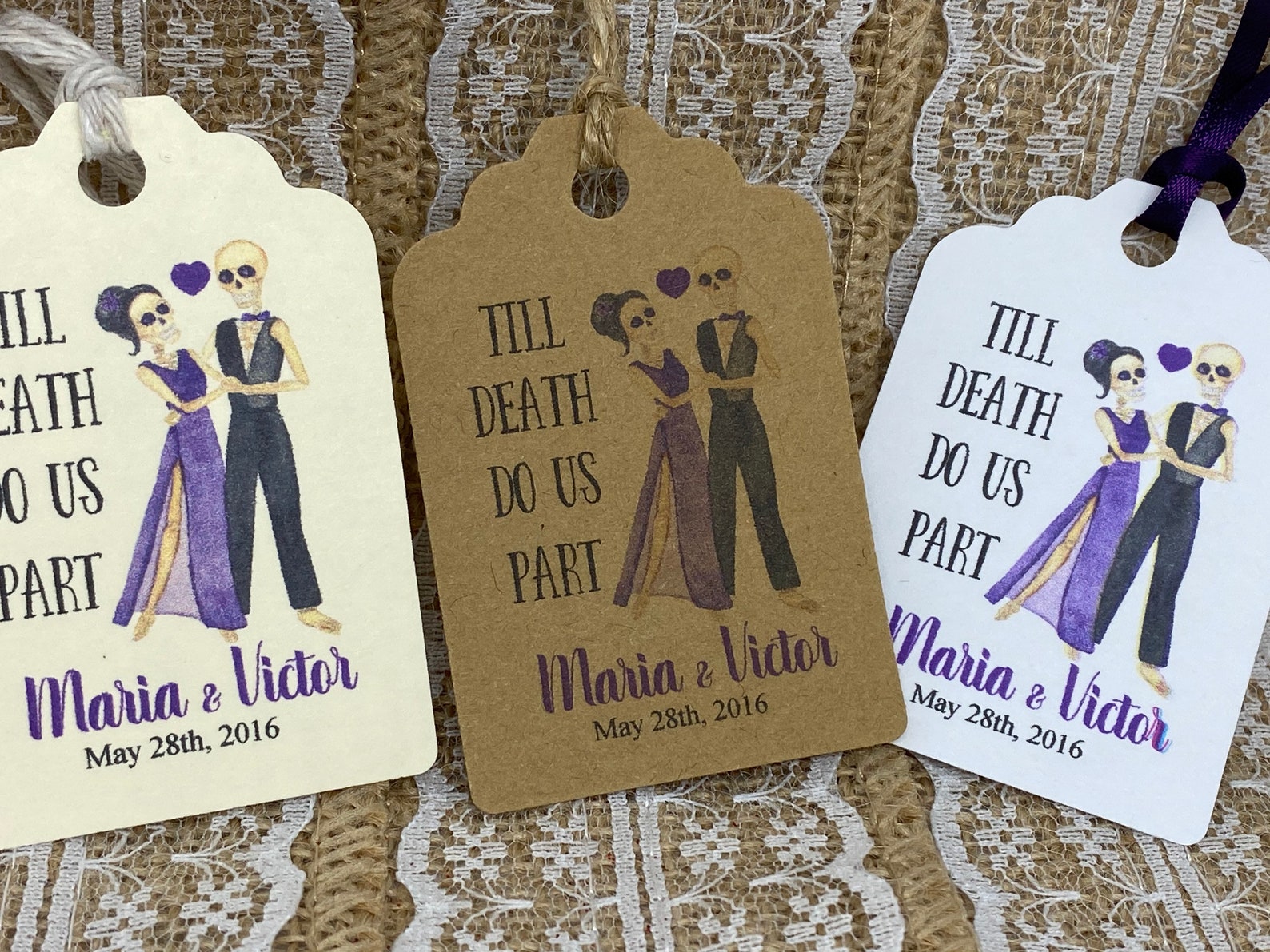 Halloween Gothic Favors Tags - “TIll DEATH DO US PART”