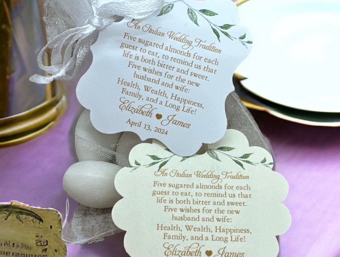 Jordan Almond TAGS, Wedding Tags, Thank You Tags, Favor Tags, Gift Tags