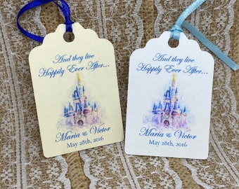 cinderella castle Favor Tags, Wedding tags, Thank You tags, Bridal Shower Favor Tags, disney wedding, fairy tale, castle tags, disney castle