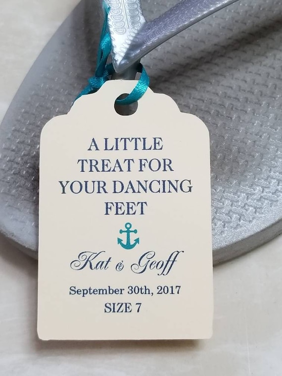 flip flop tags flip flop Favor Tags Wedding tags a little treat for your dancing feet Love 2.5Lx1.8w /'/' Favor tags Thank You tags