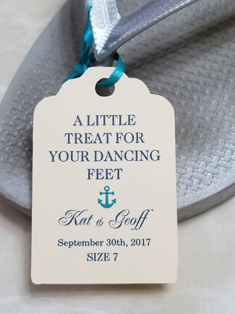 flip flop tags flip flop Favor Tags Wedding tags a little treat for your dancing feet Love 2.5Lx1.8w /'/' Favor tags Thank You tags
