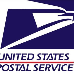 May include: The United States Postal Service logo features a stylized eagle in white against a dark blue background. The words "UNITED STATES POSTAL SERVICE" are displayed below in a bold, sans-serif font, with a red underline.