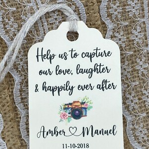disposable camera, disposable wedding camera Favor Tags, 2.5&quot;L x1.8&quot;w, disposable camera tag, wedding tag, Wedding camera, camera tags