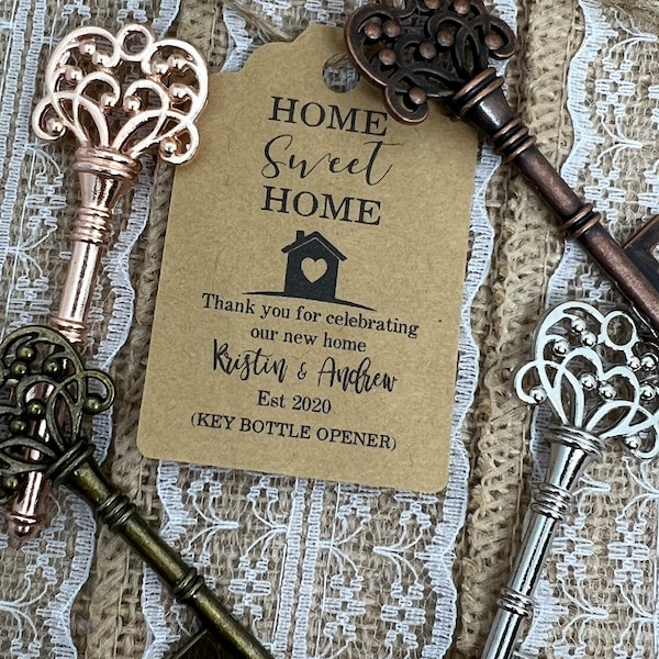 Key Bottle Openers AND Tags, housewarming party, Skeleton Key Favors, HOUSEWARMING TAGS, housewarming Key Tag, Bottle Opener Tags, Key Tags