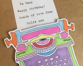 Handmade Typewriter Card Personalised Any Message