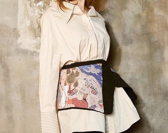 Fine Art Collection art painting inspired long shirt with sash