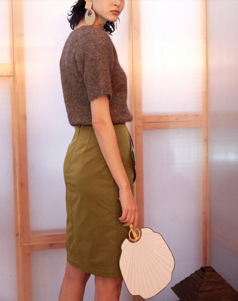 FineArt Collection brown/grey irregular japanese traditional art skirt image 3