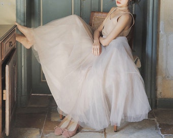 L'amant Collection princess pink/grey layered ballet skirt