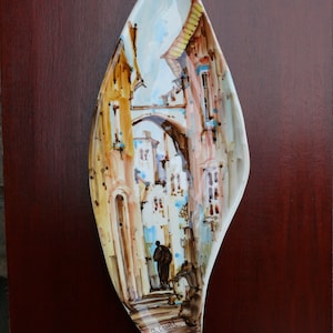 Large Ceramic Bowl - Wall Plate - Laca Albisola signed G. Carell - Italy 1950&#39;s / 60&#39;s - Wall Hanging - Mid Century Modern - Italian Pottery
