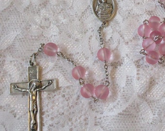 St. Agatha Pink Rosary, Breast Cancer Awareness Rosary for Women