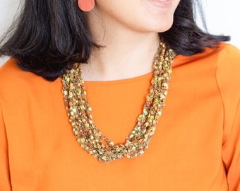 Fall-Colored (orange/yellow), Travel Necklace