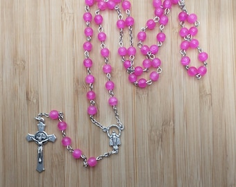 Bright Pink, Miraculous Medal Rosary