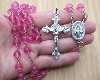 Light Bright Pink, Miraculous Medal Rosary