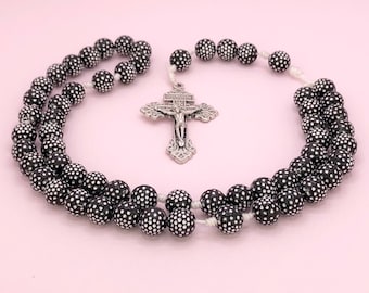 Sacred Heart Black Durable Rosary