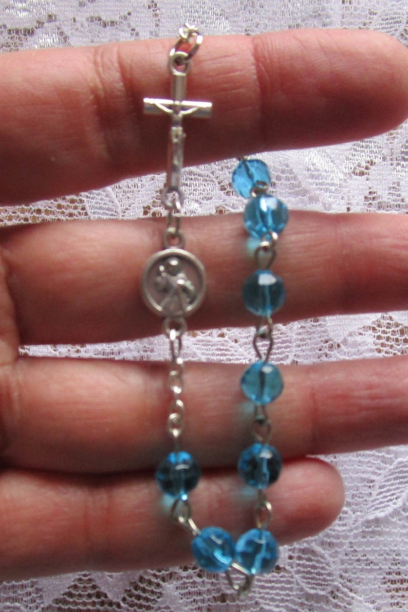 Our Lady and Sacred Heart of Jesus, Blue Single Decade Rosary With Gift ...