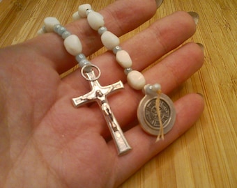Fire Fighter/St. Florian, White and Blue/Gray Chaplet Pull