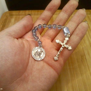 US Navy/St. Christopher, Light Blue and Gray Chaplet Pull