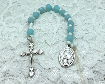 Aqua Rosary Chaplet Pull, Saint John Paul II, Sacred Heart