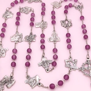 Stations of the Cross Chaplet with Purple Glass Beads