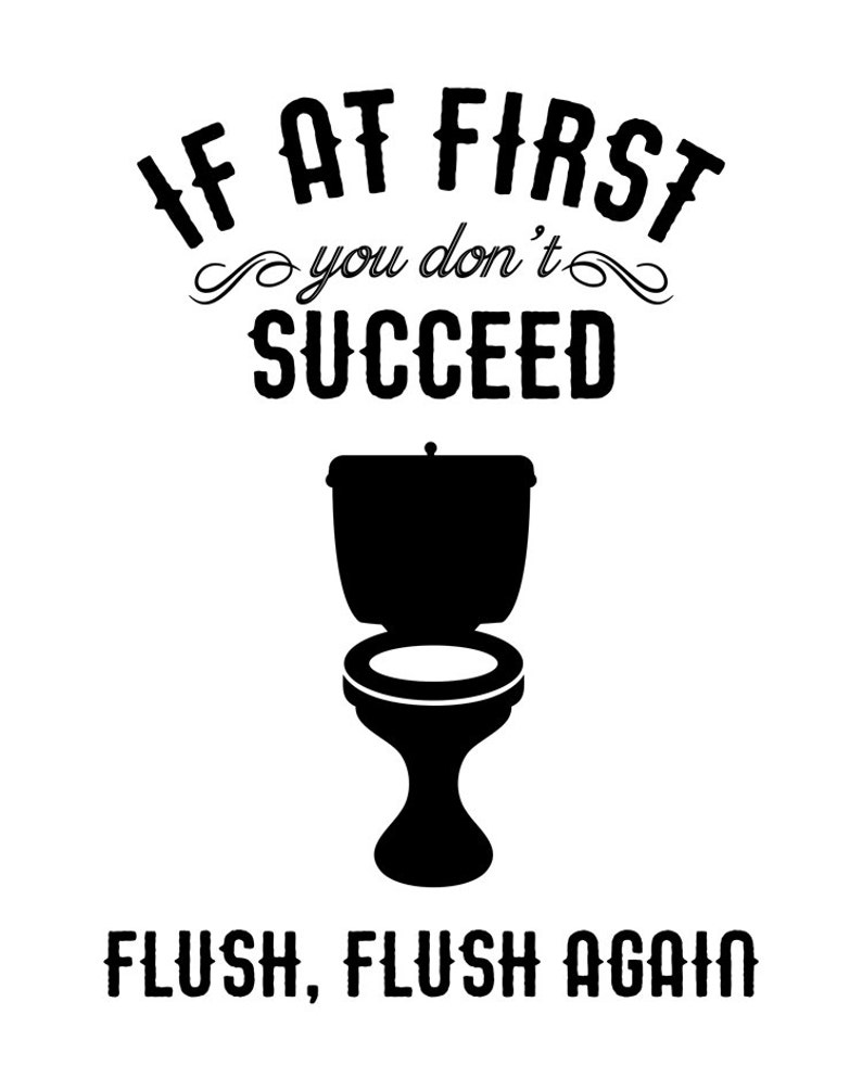 Flush Again Bathroom Printable Funny Bathroom Print | Etsy