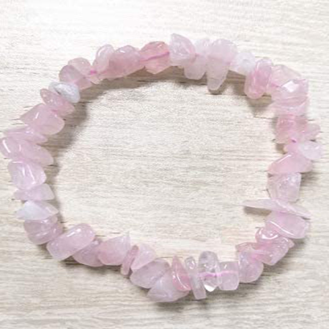Rose Quartz Crystal Chip Bracelet Tumble Polished Real | Etsy