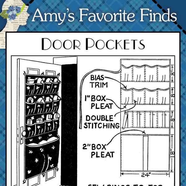 Door Pockets Vintage Pattern INSTANT DOWNLOAD