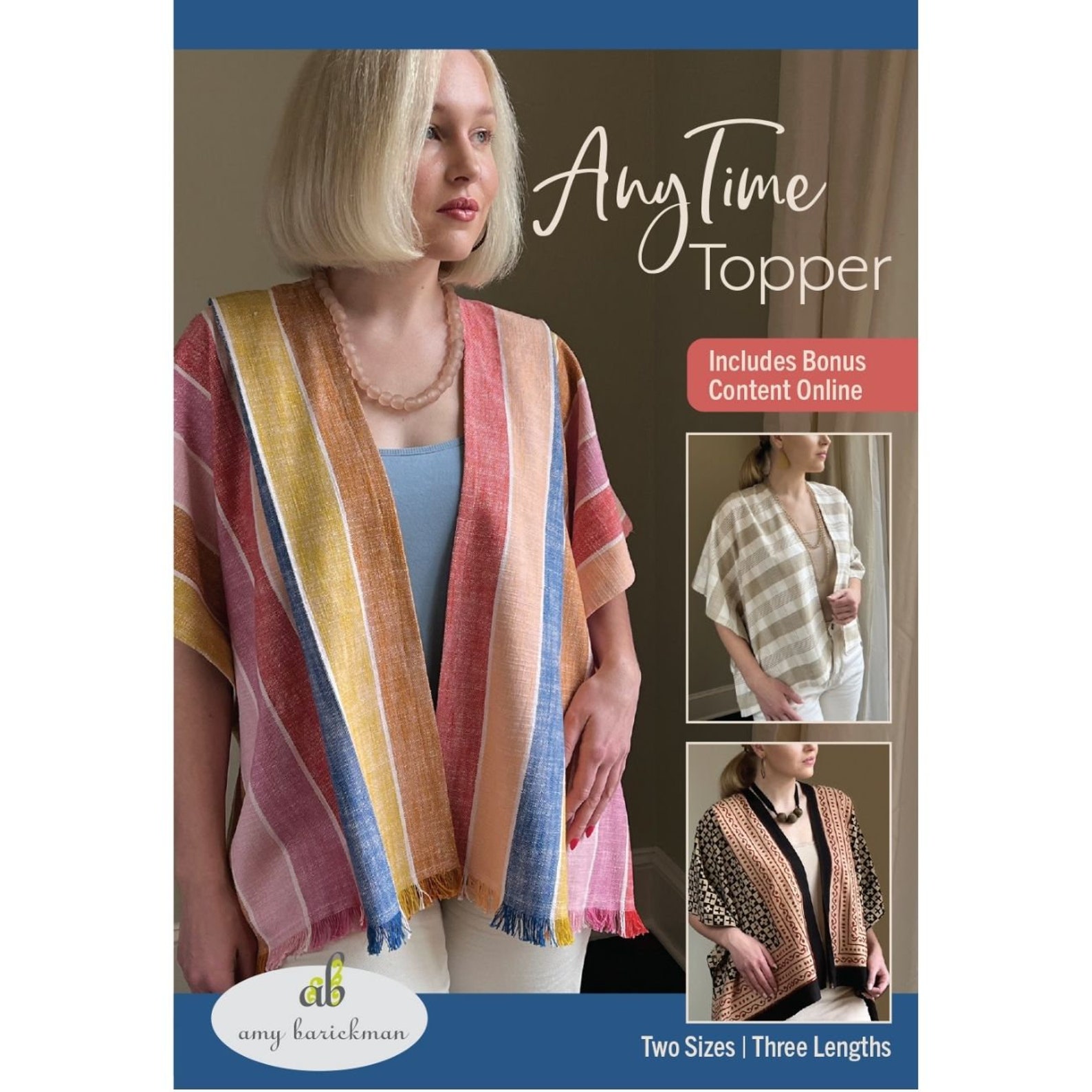 Anytime Topper, Instant Downloadable Sewing Pattern, by Amy Barickman