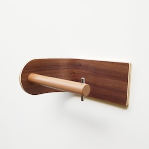 Porta carta igienica in legno da parete con nastro adesivo, accessori moderni per il bagno