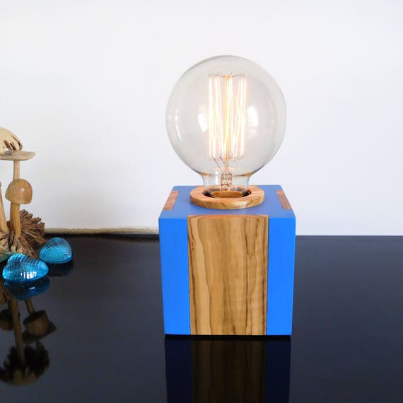 Concrete Table Lamp Base Dimmable Small Edison Bedside Lamp