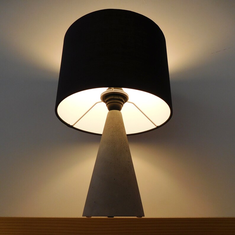 Concrete Table Lamp Shade Modern Bedside Lamp Concrete Side Etsy Ireland