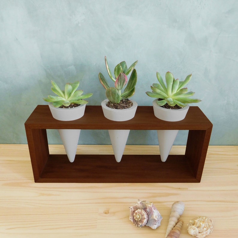Concrete Cone Planter Stand Set of 3 Pots Cactus Succulent Etsy