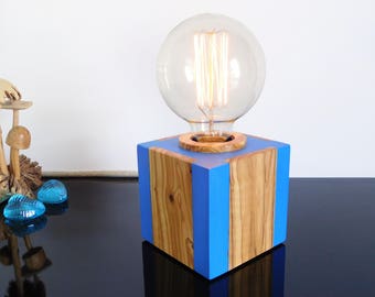 Pied de lampe de table en béton, petite lampe de chevet Edison à intensité variable, accessoires de chambre pour homme modernes, cadeau pour lui