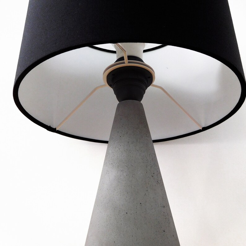 Concrete Table Lamp Shade Modern Bedside Lamp Concrete Side Etsy Ireland