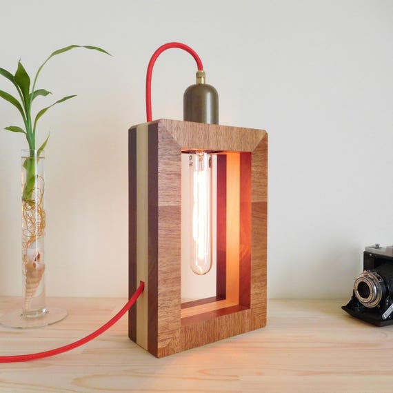 Edison Table Lamp Dimmable Lamp For Nightstand Mens Room Etsy