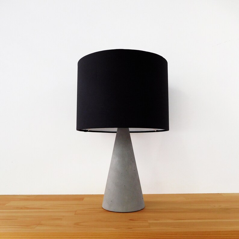 Concrete Table Lamp Shade Modern Bedside Lamp Concrete Side Etsy Ireland
