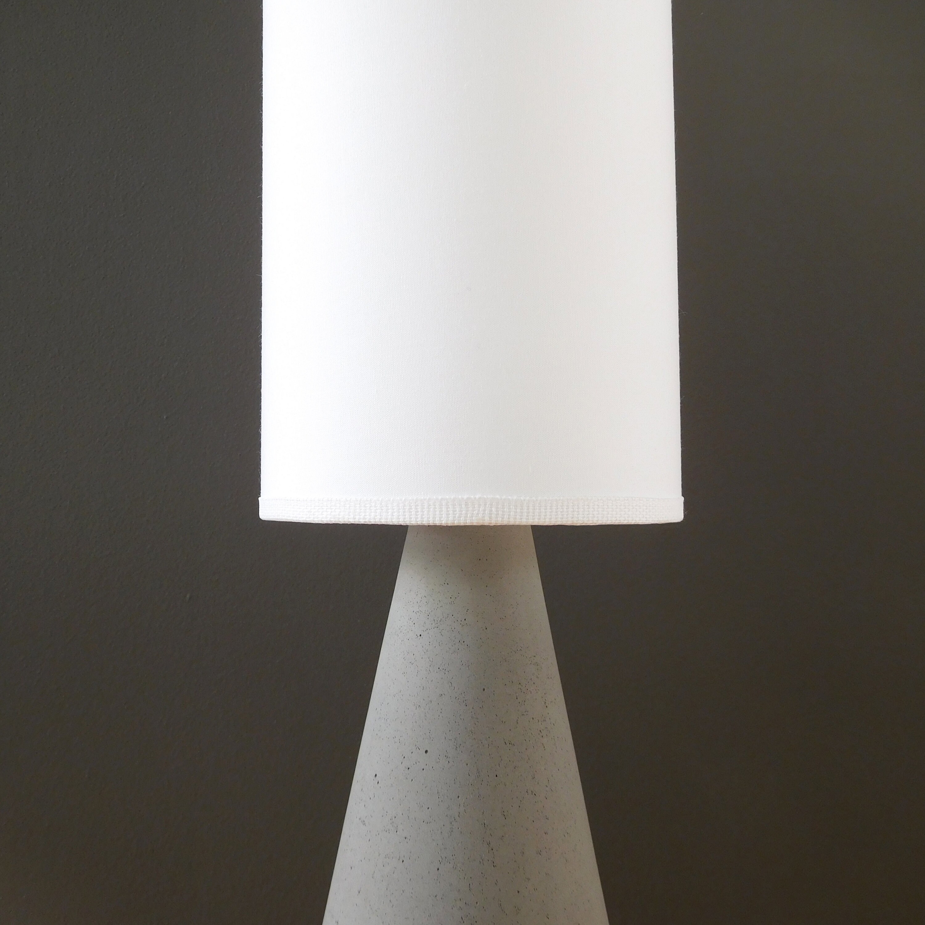 Concrete side table lamp with shade nightstand white lampshade