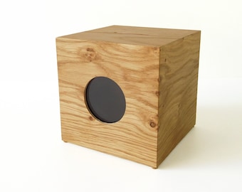 Piggy bank adult wood coin bank, modern savings box, tip box for restaurant, money box for him