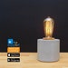 Concrete smart table lamp with alexa wireless dimmer switch, modern nightstand small led lamp, gadget gifts for men 