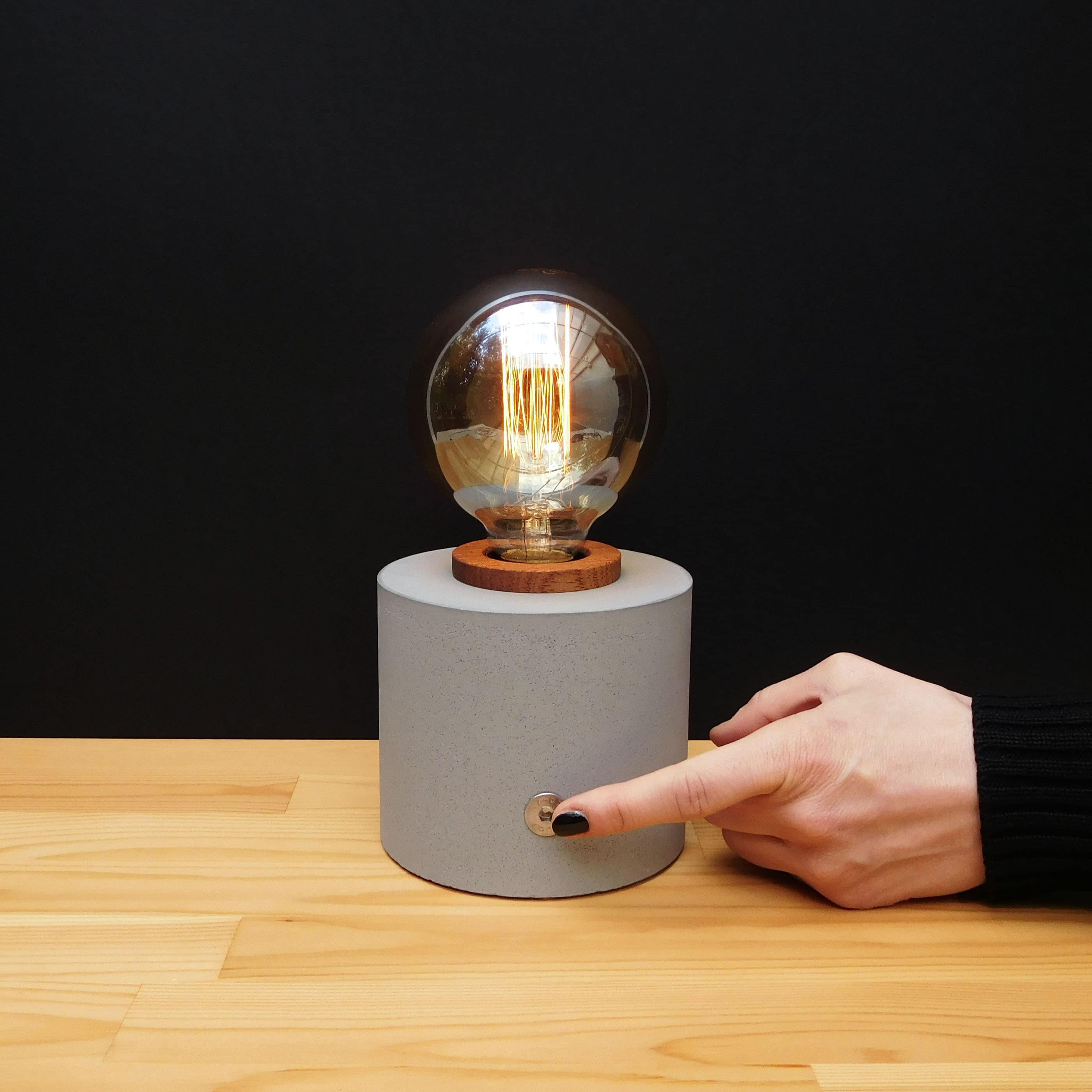 Concrete Bedside Lamp Dimmable Edison Touch Lamp Beton Office