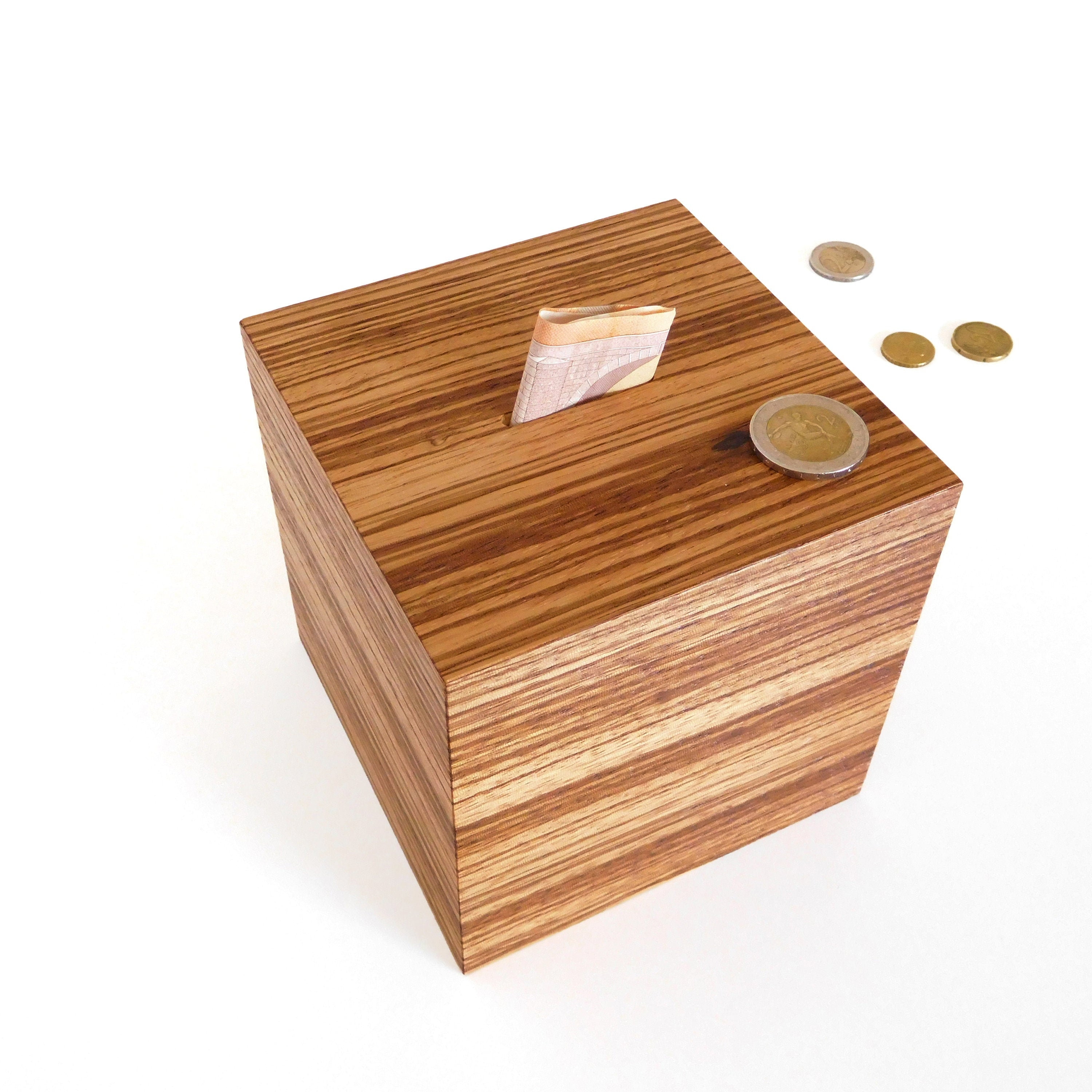 Alcancía de madera caja de dinero para adultos, banco de monedas para  hombres, caja de efectivo de madera para bodas, ideas de regalos de madera  de cumpleaños para hombres -  México