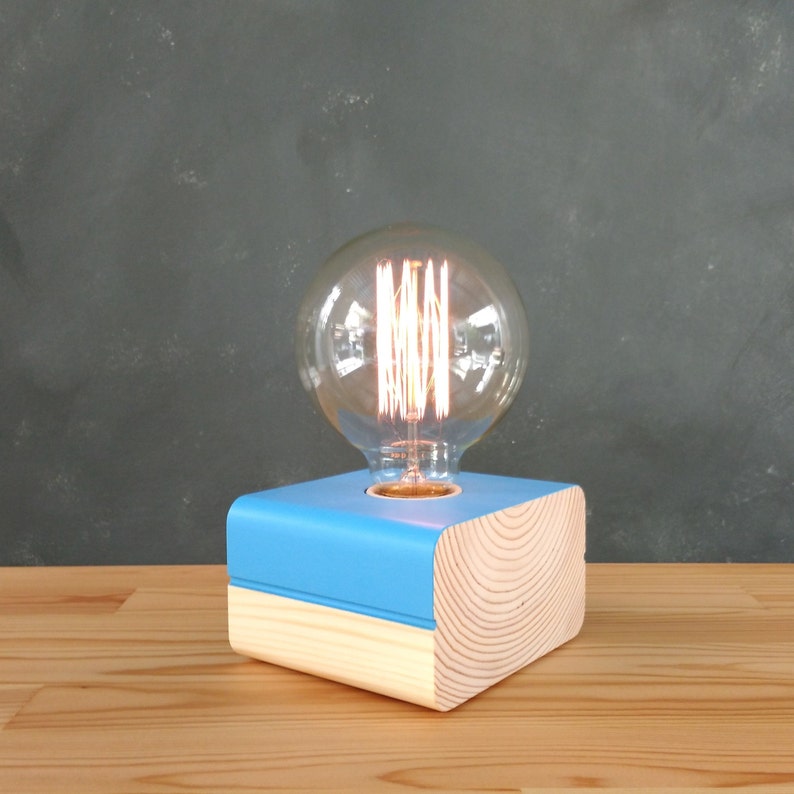 Small table lamp base nightstand wood lamps for teen boy Etsy