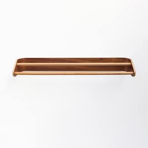 Walnut long towel bar, bathroom wall towel rack, wood double towel rail horizontal, modern bath accessories image 10