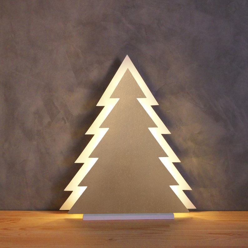 Gold tabletop christmas tree with warm led lights office xmas Etsy