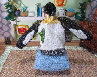 Decoração de Miniatura de Moletom com Capuz de Pinguim