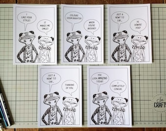 Conjunto de cartões postais Newt Art: ilustrações em caneta e tinta (mini impressões A6)