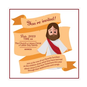 New Testament Primary Program Invitation 2023